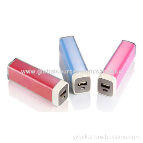 Cheap Lipstick Portable Li-ion Power Banks, 2600mAh with 5V, 1A Output